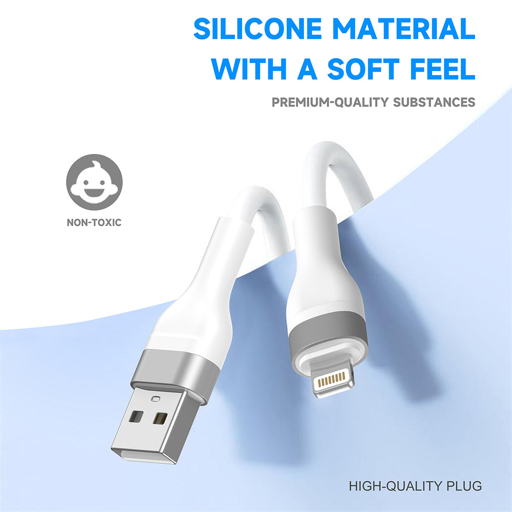 USB-A - Lightning Lito LD02L adat- és töltőkábel, 18W, 1.2m, Fehér