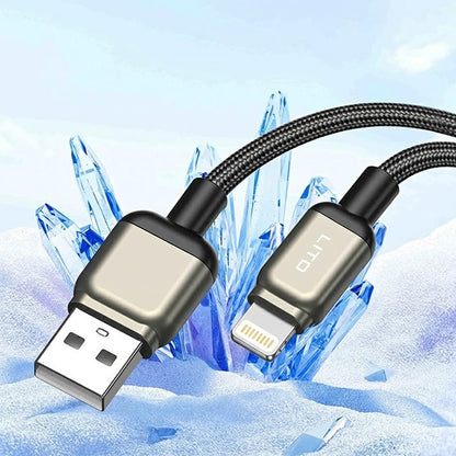 USB-A - Lightning Lito LD17 adat- és töltőkábel, 18W, 1m, Fekete