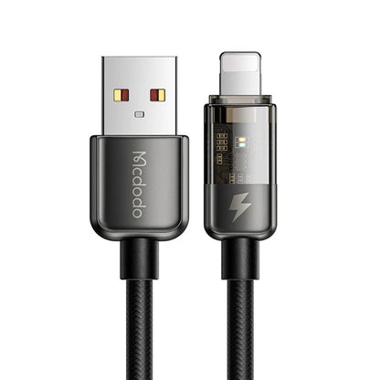 USB-A - Lightning McDodo CA-3140 Auto Power Off adat- és töltőkábel, 18W, 1.2m, Fekete