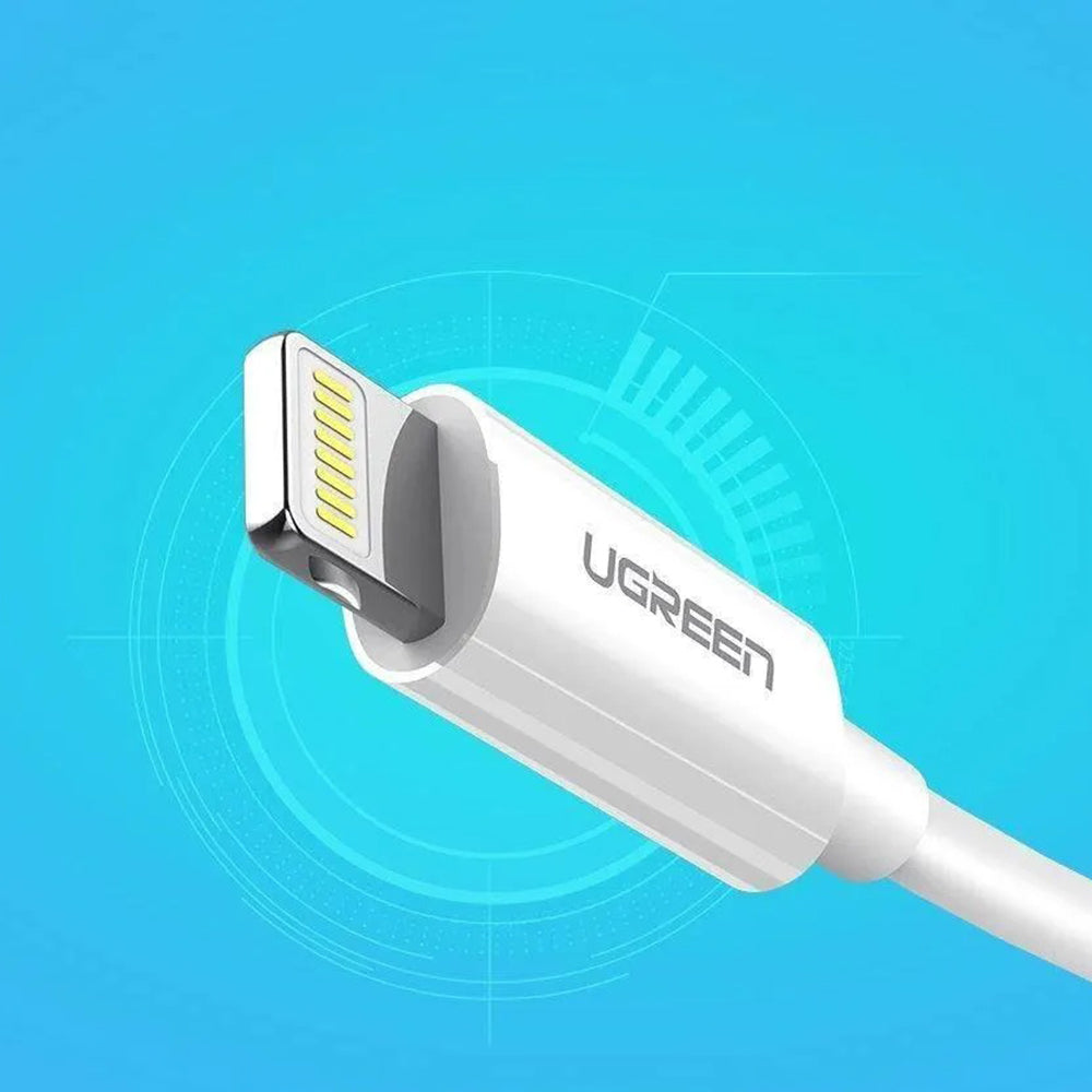 USB-A - Lightning UGREEN US155 (20730) adat- és töltőkábel, 18W, 2m, Fehér