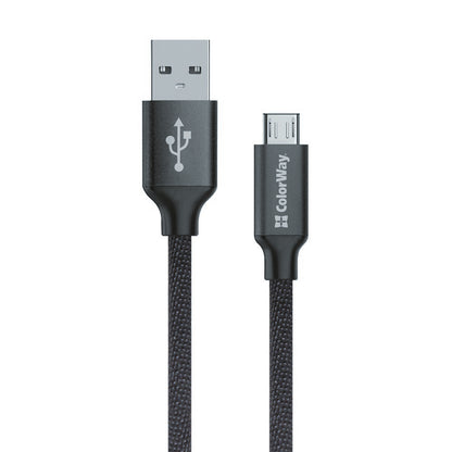 USB-A - microUSB adat- és töltőkábel ColorWay CW-CBUM002, 18W, 1m, Fekete