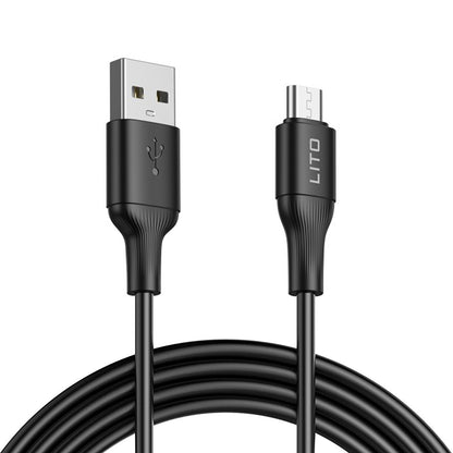 USB-A - microUSB adat- és töltőkábel Lito LD06V, 18W, 1m, Fekete