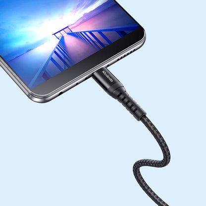 USB-A - microUSB McDodo CA-2281 adat- és töltőkábel, 18W, 1m, Fekete