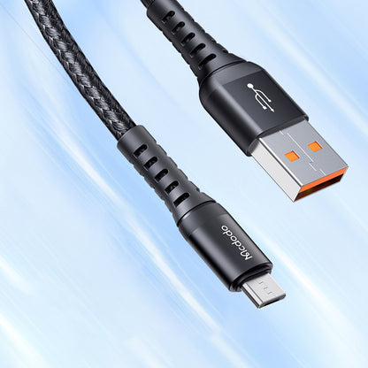USB-A - microUSB McDodo CA-2281 adat- és töltőkábel, 18W, 1m, Fekete