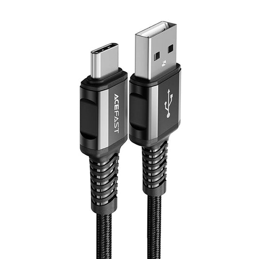 USB-A - USB-C Acefast C1-04 adat- és töltőkábel, 18W, 1.2m, Fekete