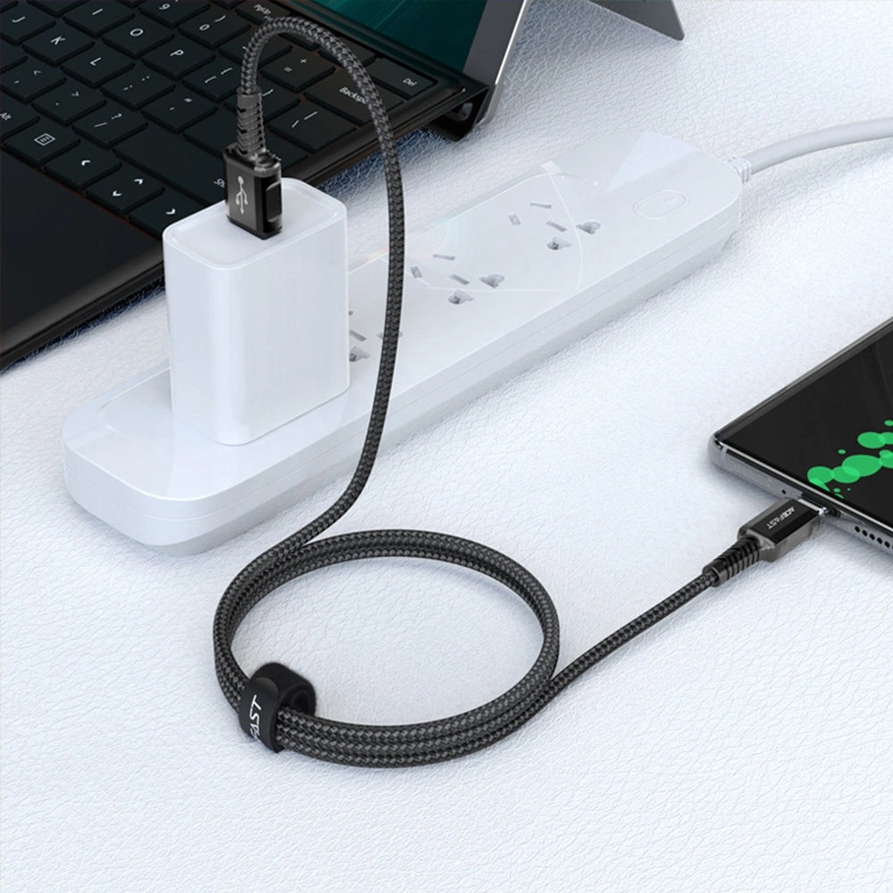 USB-A - USB-C Acefast C1-04 adat- és töltőkábel, 18W, 1.2m, Fekete