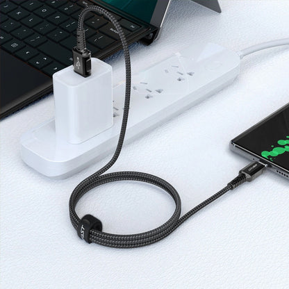 USB-A - USB-C Acefast C1-04 adat- és töltőkábel, 18W, 1.2m, Fekete