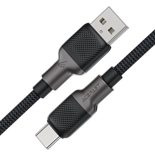 USB-A - USB-C Acefast C10-04 adat- és töltőkábel, 18W, 1.2m, Fekete