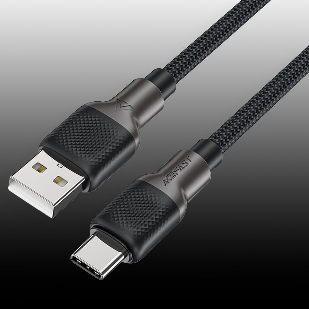 USB-A - USB-C Acefast C10-04 adat- és töltőkábel, 18W, 1.2m, Fekete