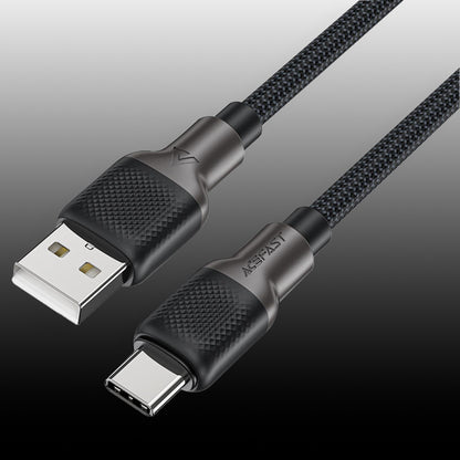 USB-A - USB-C Acefast C10-04 adat- és töltőkábel, 18W, 1.2m, Fekete