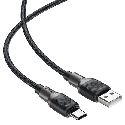 USB-A - USB-C Acefast C10-04 adat- és töltőkábel, 18W, 1.2m, Fekete