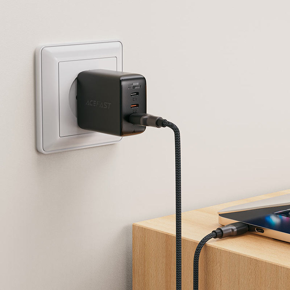 USB-A - USB-C Acefast C10-04 adat- és töltőkábel, 18W, 1.2m, Fekete