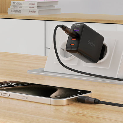 USB-A - USB-C Acefast C10-04 adat- és töltőkábel, 18W, 1.2m, Fekete