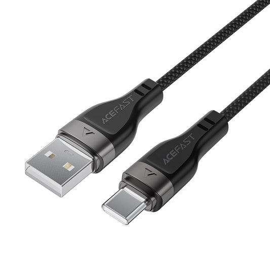 USB-A - USB-C Acefast C11-04 adat- és töltőkábel, 18W, 1.2m, Fekete