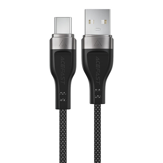 USB-A - USB-C Acefast C11-04 adat- és töltőkábel, 18W, 1.2m, Fekete