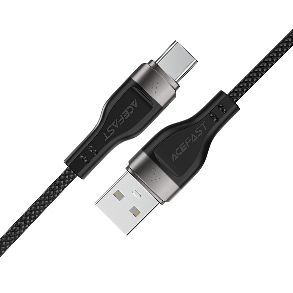 USB-A - USB-C Acefast C11-04 adat- és töltőkábel, 18W, 1.2m, Fekete