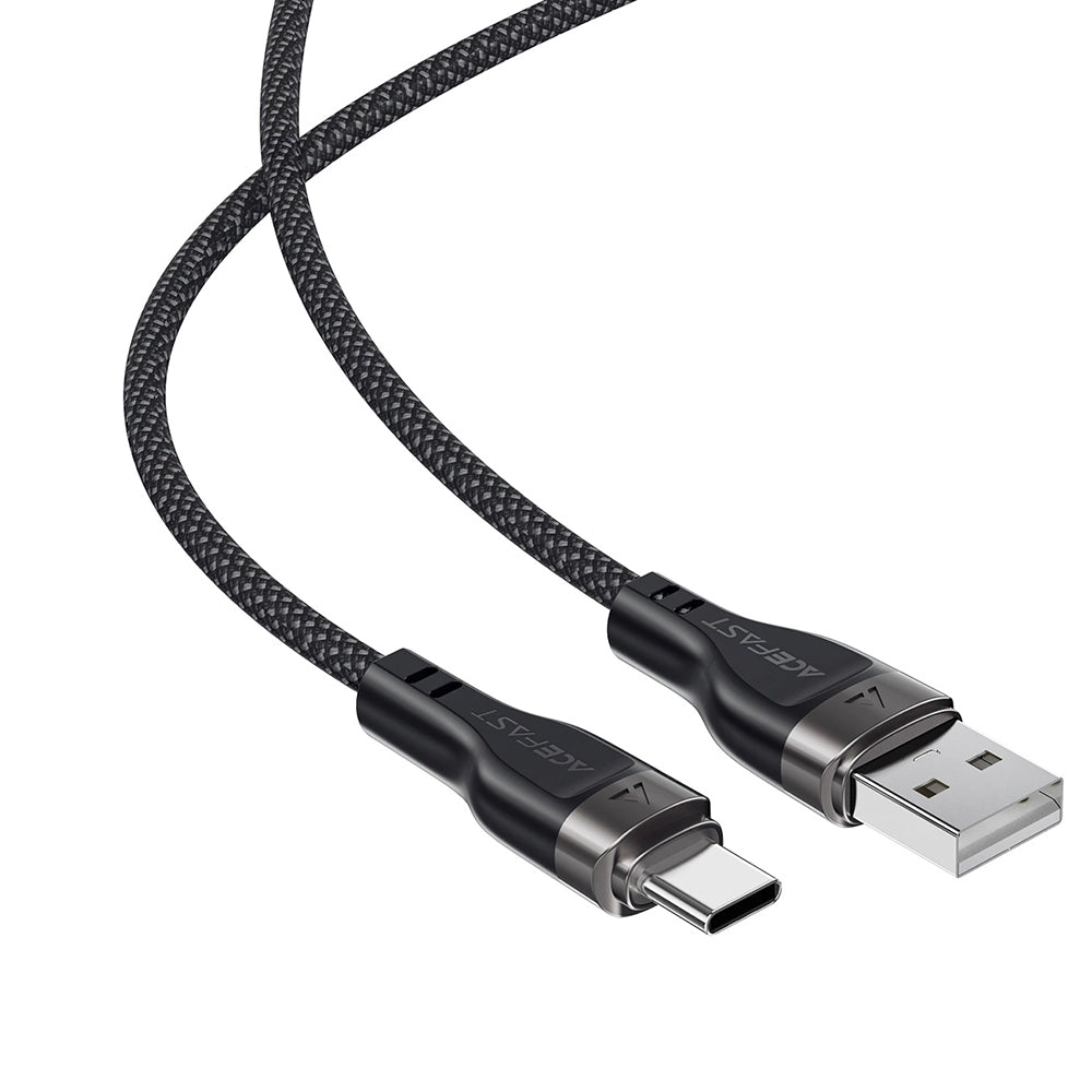 USB-A - USB-C Acefast C11-04 adat- és töltőkábel, 18W, 1.2m, Fekete
