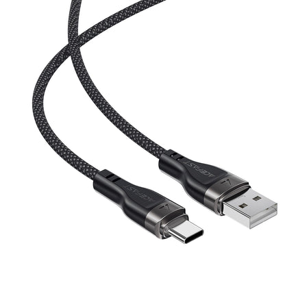 USB-A - USB-C Acefast C11-04 adat- és töltőkábel, 18W, 1.2m, Fekete
