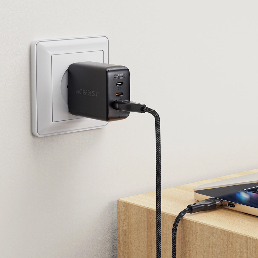 USB-A - USB-C Acefast C11-04 adat- és töltőkábel, 18W, 1.2m, Fekete