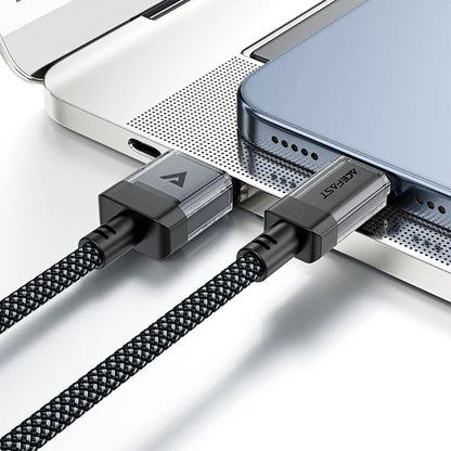 USB-A - USB-C Acefast C12-04 adat- és töltőkábel, 18W, 1,2m, Fekete