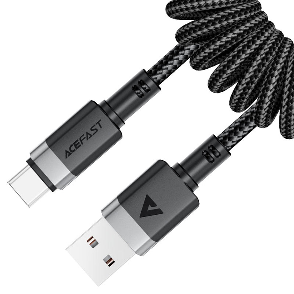 USB-A - USB-C Acefast C14-04 adat- és töltőkábel, 18W, 1,2m, Fekete