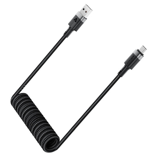 USB-A - USB-C Acefast C14-04 adat- és töltőkábel, 18W, 1,2m, Fekete