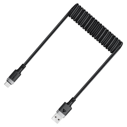 USB-A - USB-C Acefast C14-04 adat- és töltőkábel, 18W, 1,2m, Fekete