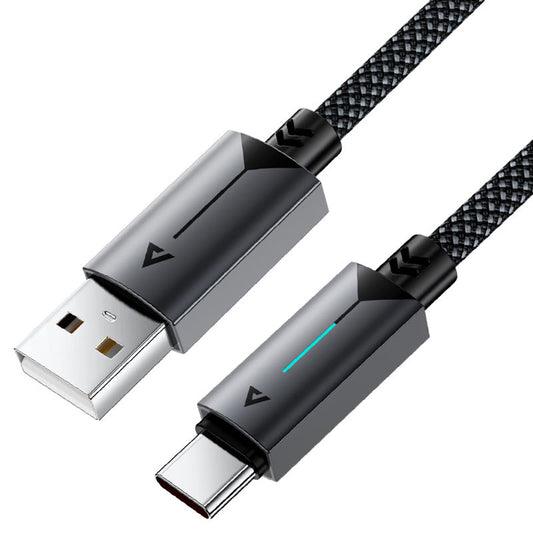 USB-A - USB-C Acefast C19-04 adat- és töltőkábel, 18W, 1.2m, Fekete