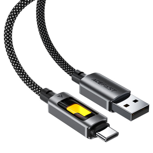 USB-A - USB-C Acefast C21-04 adat- és töltőkábel, 18W, 1.2m, Fekete