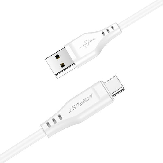 USB-A - USB-C Acefast C3-03 adat- és töltőkábel, 60W, 1.2m, Fehér