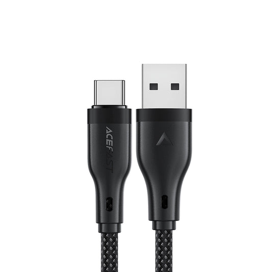 USB-A - USB-C Acefast C8-04 adat- és töltőkábel, 18W, 1.2m, Fekete
