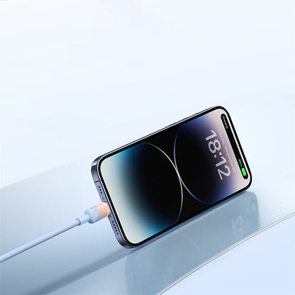 USB-A - USB-C Baseus Discolor adat- és töltőkábel, 100W, 1m, Kék-Zöld E0420801