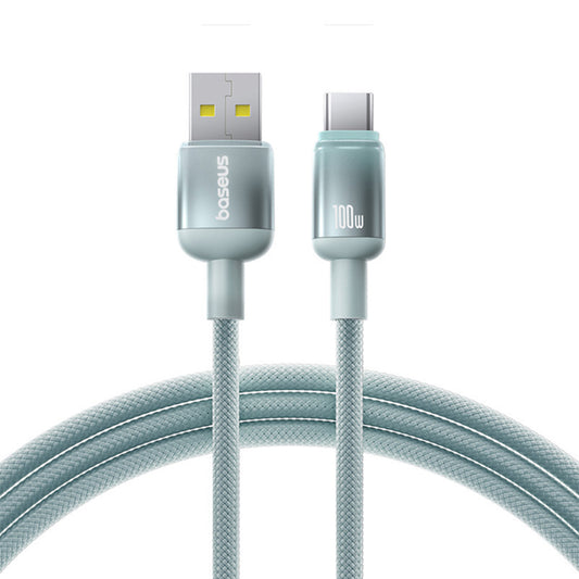 USB-A - USB-C Baseus Discolor adat- és töltőkábel, 100W, 2m, Kék-Zöld E0418500
