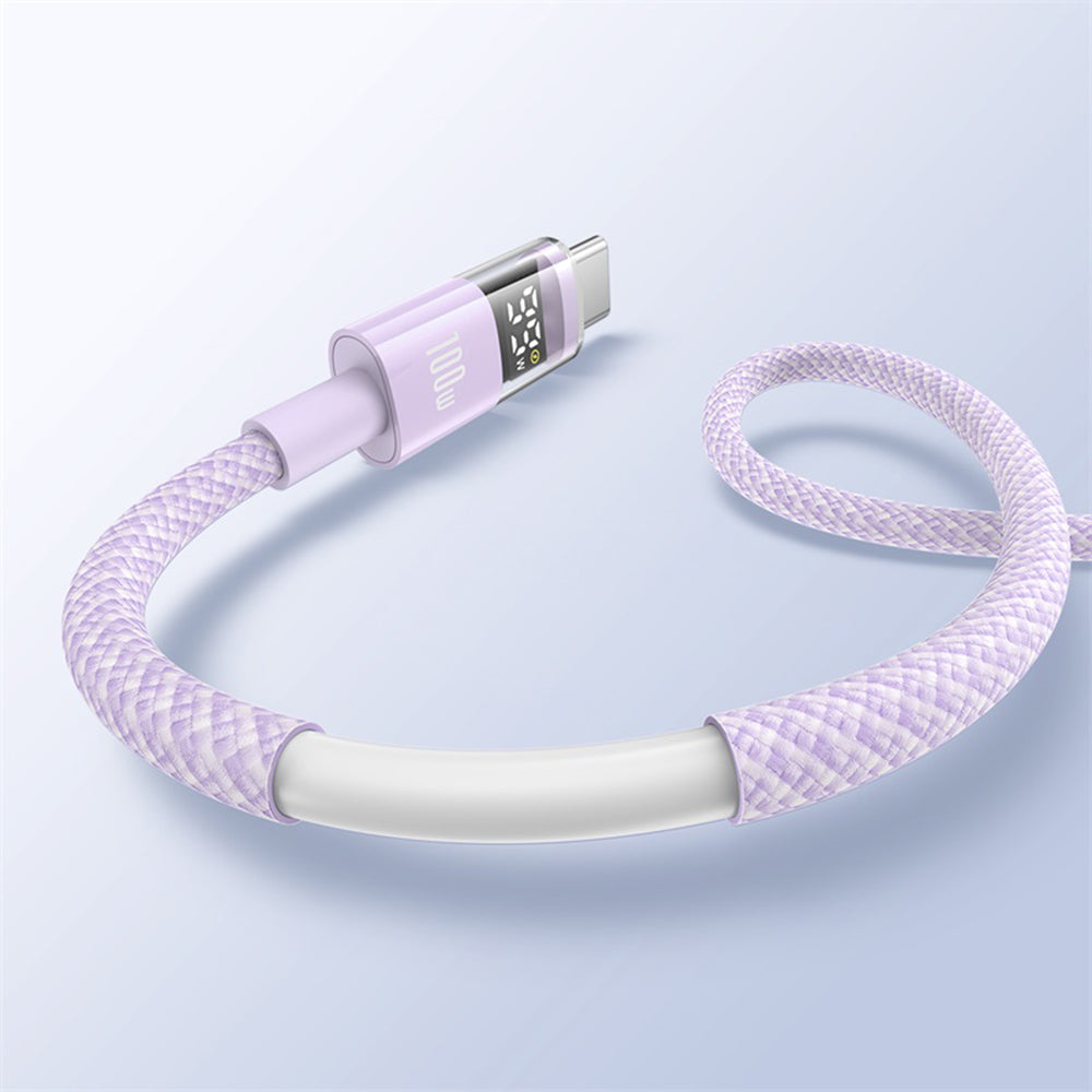 USB-A to USB-C Baseus Display 2 Data and Charging Cable, 100W, 1m, Purple P10382701511-00