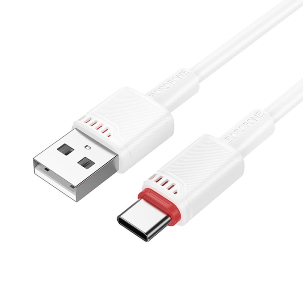 USB-A - USB-C Borofone BX110 Beneficio adat- és töltőkábel, 18W, 1m, Fehér