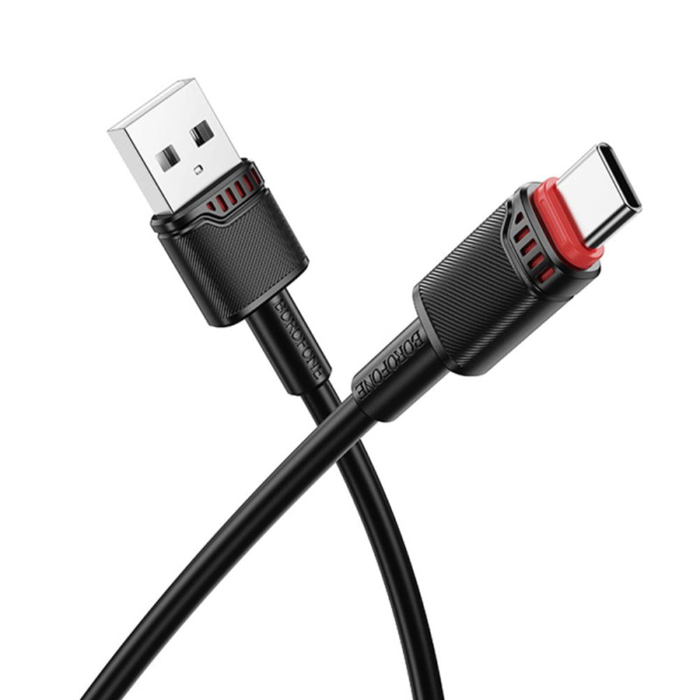 USB-A - USB-C Borofone BX110 Beneficio adat- és töltőkábel, 18W, 1m, Fekete