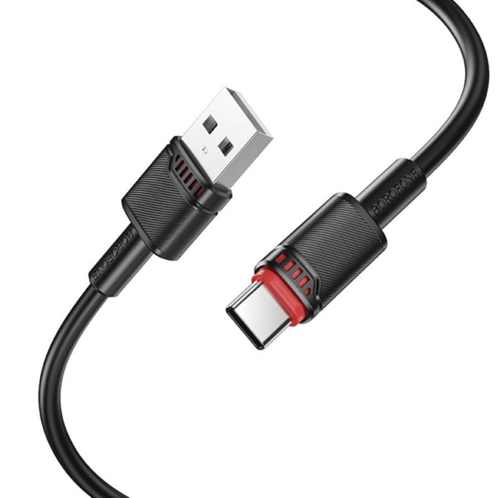 USB-A - USB-C Borofone BX110 Beneficio adat- és töltőkábel, 18W, 1m, Fekete
