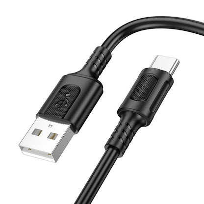 USB-A - USB-C Borofone BX111 Feliz adat- és töltőkábel, 20W, 1m, Fekete