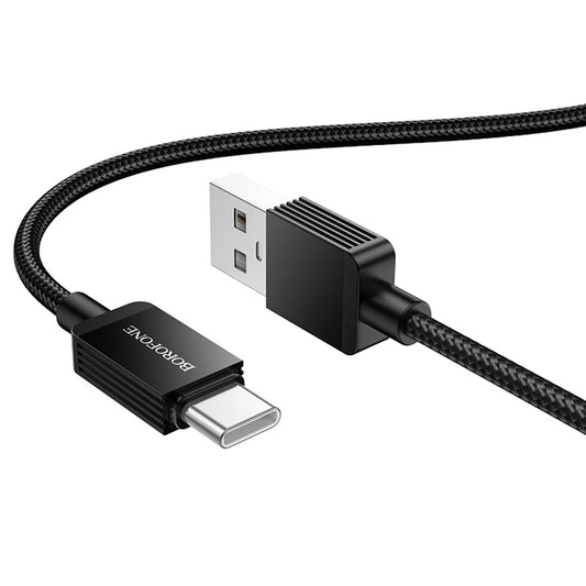 USB-A - USB-C Borofone BX120 Placer adat- és töltőkábel, 18W, 1m, Fekete