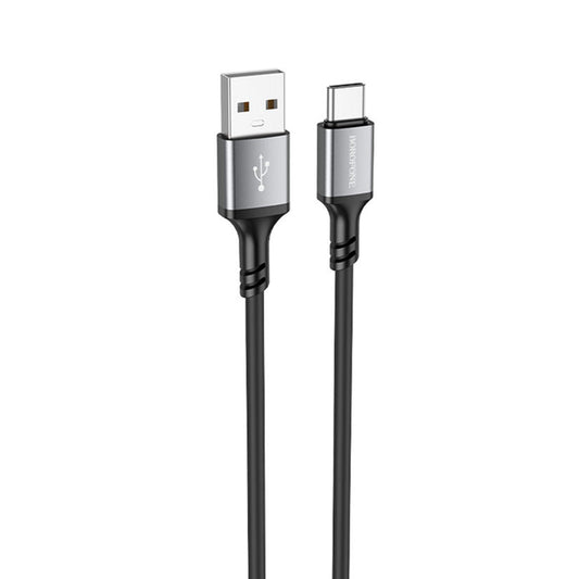 USB-A - USB-C Borofone BX83 adat- és töltőkábel, 18W, 1m, Fekete