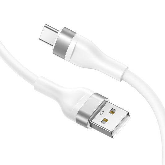 USB-A - USB-C Lito LD02C adat- és töltőkábel, 18W, 1.2m, Fehér