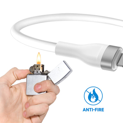 USB-A - USB-C Lito LD02C adat- és töltőkábel, 18W, 1.2m, Fehér