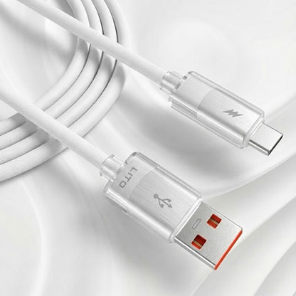 USB-A - USB-C Lito LD07 adat- és töltőkábel, 18W, 1m, Fehér