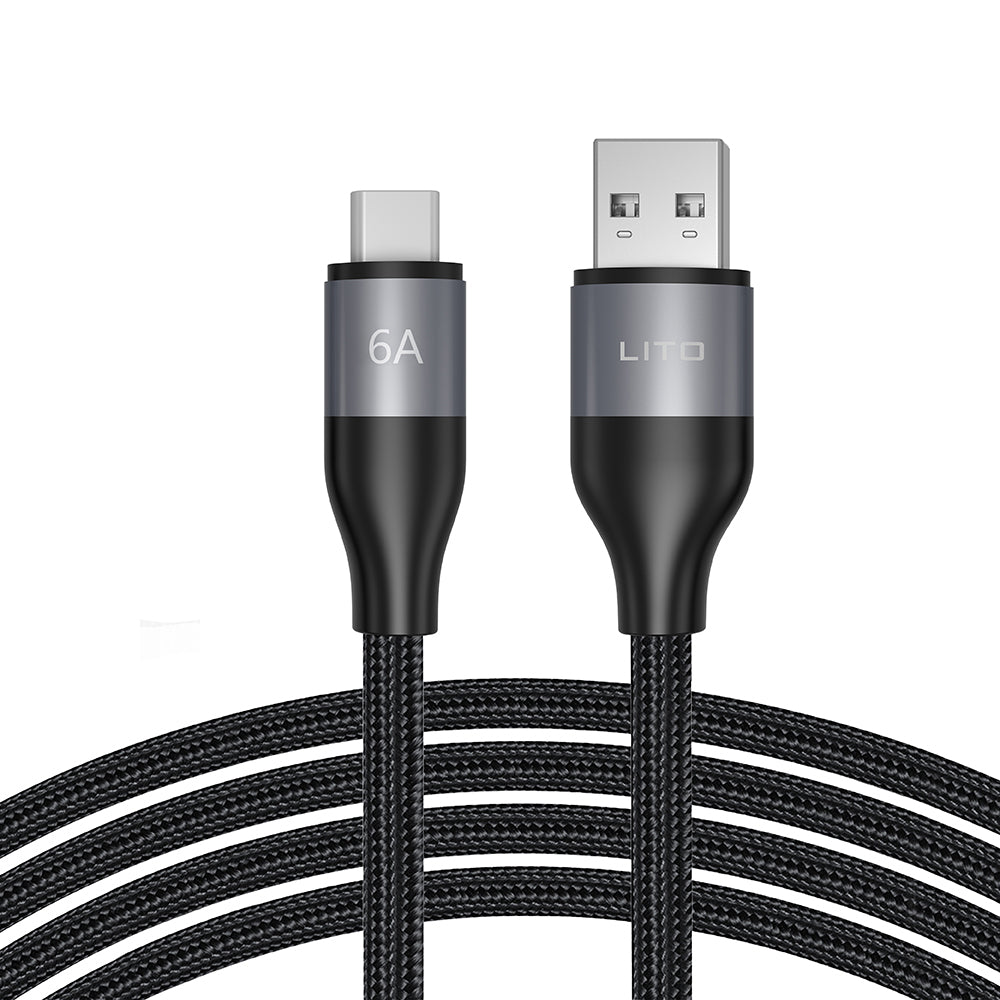USB-A - USB-C Lito LD23T adat- és töltőkábel, 18W, 1m, szürke