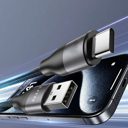 USB-A - USB-C Lito LD23T adat- és töltőkábel, 18W, 1m, szürke