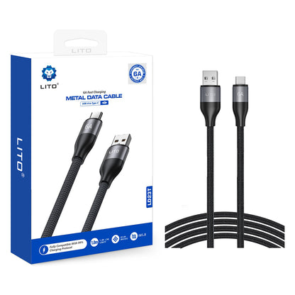 USB-A - USB-C Lito LD23T adat- és töltőkábel, 18W, 1m, szürke