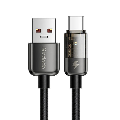 USB-A - USB-C McDodo CA-3150 Auto Power Off adat- és töltőkábel, 100W, 1.2m, Fekete