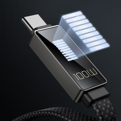 USB-A - USB-C McDodo CA-4980 Rythm Display adat- és töltőkábel, 100W, 1.2m, Fekete