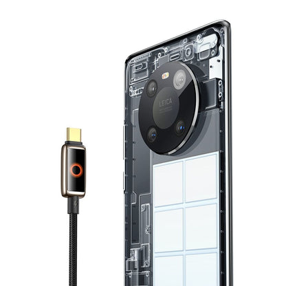 USB-A - USB-C McDodo CA-6650 Auto Power Off adat- és töltőkábel, 100W, 1.2m, Fekete