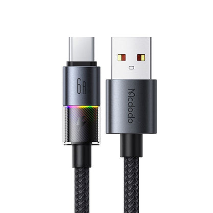 USB-A - USB-C McDodo CA-8180 Colorful adat- és töltőkábel, 66W, 1.2m, Fekete